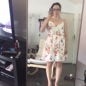 Cream and flower dress